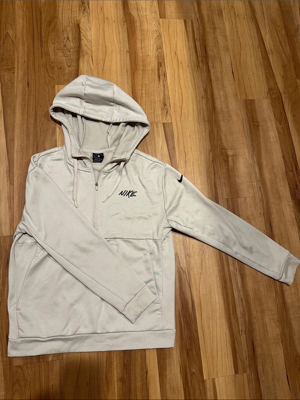 Nike Cream Half-Zip Hoodie with Black Logos